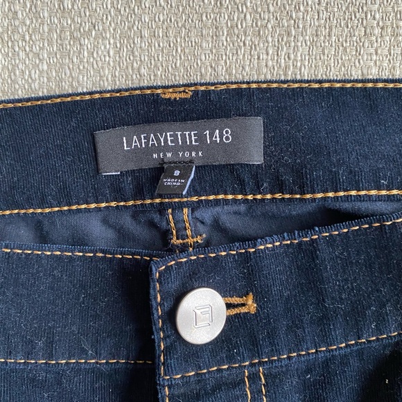 Lafayette 148 New York Pants Women’s 8 Mercer Corduroy Bell Bottom Flared Ink - Picture 6 of 11